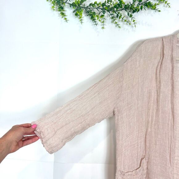 Magaschoni Linen Kimono Sweater Jacket Linen Cardigan Long Open Knit Lightweight - Picture 3 of 16